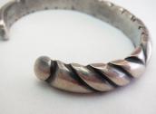 Vtg Navajo Ingot Silver Half-Round Wire Filed Cuff  c.1940～