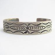 【Jack Adakai】 Vtg Stamped Ingot Silver Cuff Bracelet  c.1960