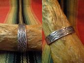 【Jack Adakai】 Vtg Stamped Ingot Silver Cuff Bracelet  c.1960