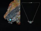Atq Navajo HandMade Thunderbird Fob Silver Necklace  c.1925～