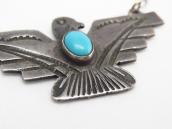 Atq Navajo HandMade Thunderbird Fob Silver Necklace  c.1925～