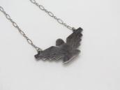 Atq Navajo HandMade Thunderbird Fob Silver Necklace  c.1925～