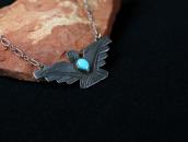 Atq Navajo HandMade Thunderbird Fob Silver Necklace  c.1925～