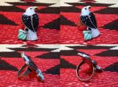 OLDPAWN Zuni Channel Inlay Eagle Ring  c.1960～
