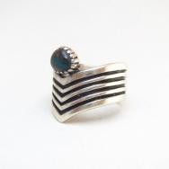 【Nicholas Gambino】 White Hogan SilverRing w/bisbee TQ c.1970