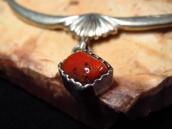 【Joe H. Quintana】 Cochiti Casted Silver Necklace w/Coral
