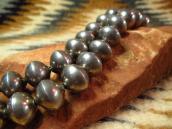 Vintage Navajo Bench Made Silver Bead & Naja Necklace c.1960
