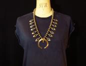 Vintage Navajo Bench Made Silver Bead & Naja Necklace c.1960