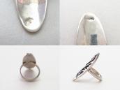 【Lawrence Saufkie】Hopi Overlay Oval Face Silver Ring c.1980～
