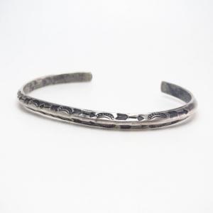 Antique ➸ Stamped Narrow Trianglewire Cuff Bracelet  c.1930