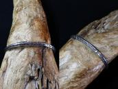 Antique ➸ Stamped Narrow Trianglewire Cuff Bracelet  c.1930