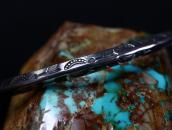 Antique ➸ Stamped Narrow Trianglewire Cuff Bracelet  c.1930