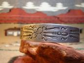 Antique Flower Stamped Silver Small Cuff Bracelet  c.1920