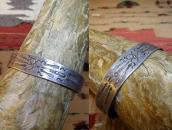 Antique Flower Stamped Silver Small Cuff Bracelet  c.1920