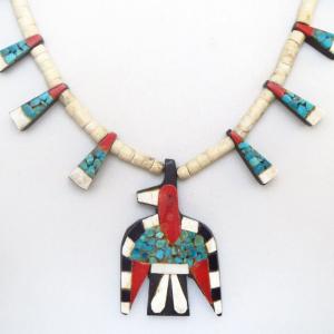 Atq SantoDomingo Thunderbird/Batterybird Necklace  c.1940～