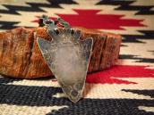 Antique Stamped Arrowhead Shape Fob & Chain Necklace c.1935～
