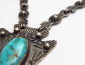 Antique Stamped Arrowhead Shape Fob & Chain Necklace c.1935～
