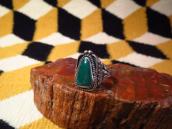 Antique Navajo Split Shank Silver Ring w/Green TQ  c.1940～