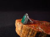 Antique Navajo Split Shank Silver Ring w/Green TQ  c.1940～