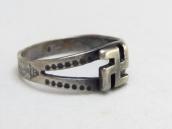 Antique 卍 WhirlingLog Patched Split Shank Narrow Ring c.1930