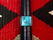 Vtg Navajo Split Shank Silver Ring w/Sq. Turquoise  c.1940～