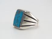 Vtg Navajo Cast Silver Men's Ring w/Sq. Turquoise  c.1965～