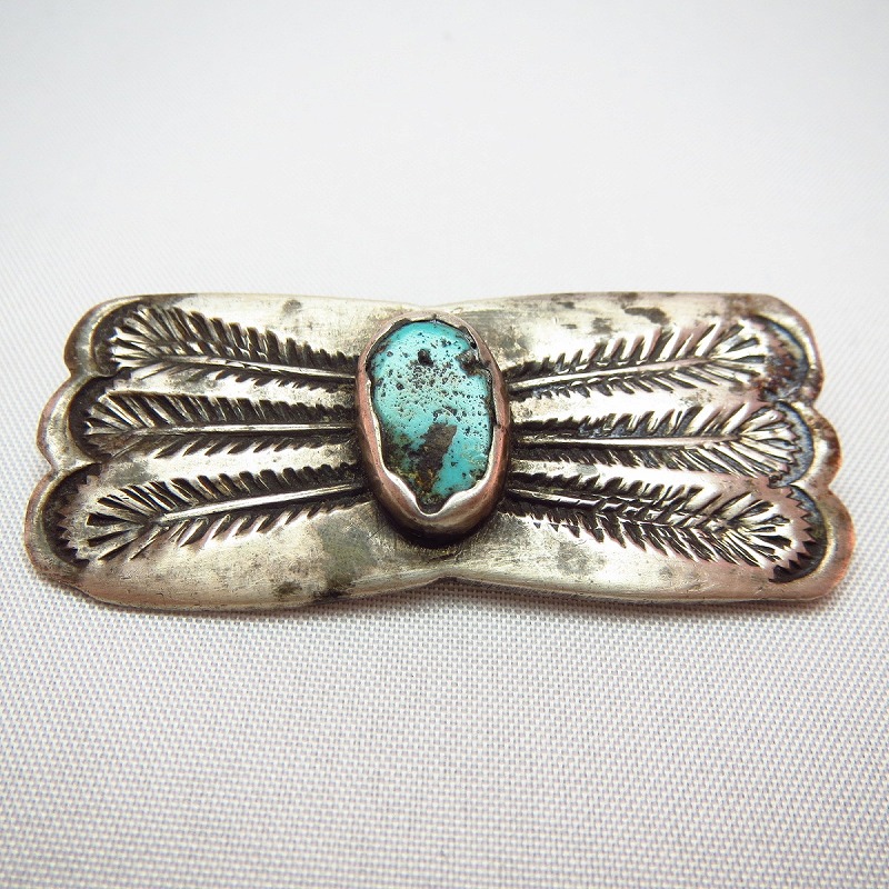 Antique Abstract Pin Brooch with Turquoise  c.1920