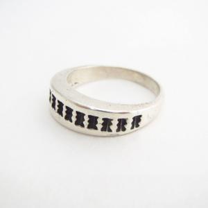 Antique Hopi or Navajo Stamped Silver Narrow Ring  c.1935～