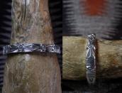 【Thomas Curtis】 Filed & Stamped Heavy Silver Cuff Bracelet