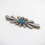 Vintage Casted Silver Burst Shaped Pin Brooch w/TQ  c.1935～