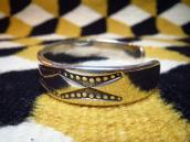 NAVAJO GUILD Diam Stamped Ingot Silver Cuff Bracelet c.1940～