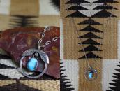 Old Navajo Hoop Top w/Leaf & BisbeeTurquoise Necklace c.1975