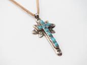 【Juan de Dios】Zuni GemTurquoise Inlay Cross Necklace c.1925～