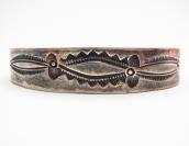 Antique Navajo Stamped Ingot Silver Cuff Bracelet  c.1920