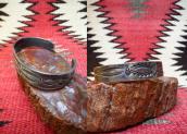 Antique Navajo Stamped Ingot Silver Cuff Bracelet  c.1920