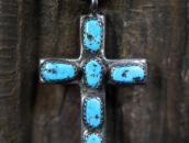 【Horace Iule】Zuni Vtg Cross Fob Necklace w/Turquoise c.1955～