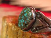 Antique Navajo Silver Ring w/Spiderweb TQ  c.1910～