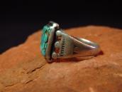 Antique Navajo Worn Silver Ring w/Square Turquoise  c.1930～