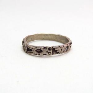 Antique Various Patched Narrow Silver Ring  c.1940