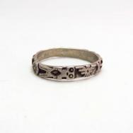 Antique Various Patched Narrow Silver Ring  c.1940