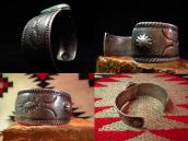 Antique Navajo Chiseled Silver Wide Cuff Bracelet  c.1920