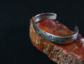 Antique Snake & Arrows Stamped Silver Cuff Bracelet  c.1930～