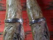 Antique Snake & Arrows Stamped Silver Cuff Bracelet  c.1930～