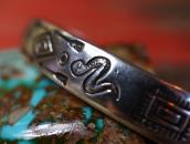 Antique Snake & Arrows Stamped Silver Cuff Bracelet  c.1930～