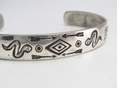 Antique Snake & Arrows Stamped Silver Cuff Bracelet  c.1930～