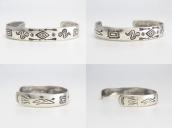 Antique Snake & Arrows Stamped Silver Cuff Bracelet  c.1930～