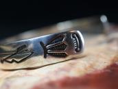 Antique Snake & Arrows Stamped Silver Cuff Bracelet  c.1930～