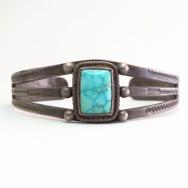Vintage Navajo Split Band Cuff Bracelet w/Sq. #8 TQ  c.1945～