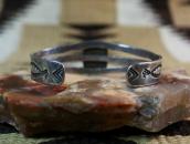 Vintage Navajo Split Band Cuff Bracelet w/Sq. #8 TQ  c.1945～