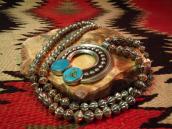 Vintage Naja Fob Silver Beads Necklace w/TQ c.1970